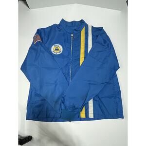 VINTAGE BELL SYSTEM BLUE YELLOW WHITE RACING JACKET SIZE MEDIUM FLEECE LINED